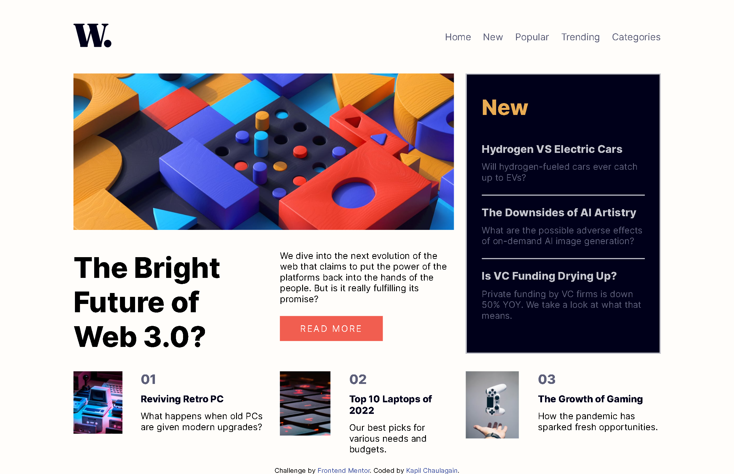 Online News Landing Page